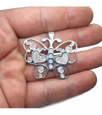 PE001553 Stylish Genuine Sterling Silver Pendant Solid Hallmarked 925 Butterfly Handmade